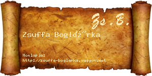 Zsuffa Boglárka névjegykártya